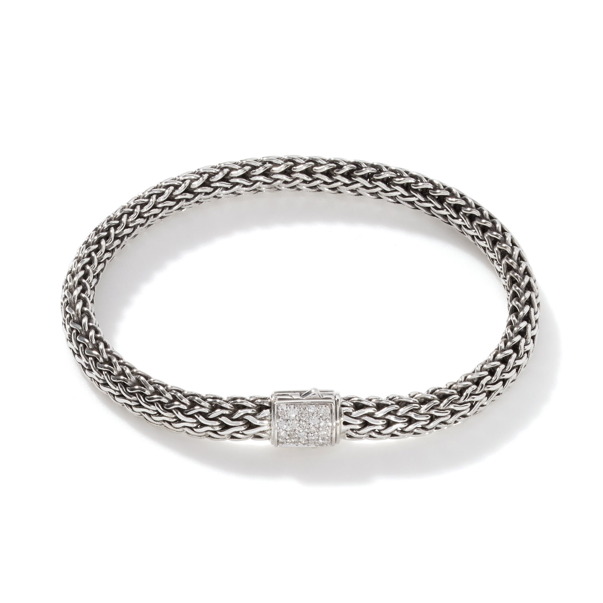 Icon Bracelet, Sterling Silver, Pavé, 6.5MM – John Hardy