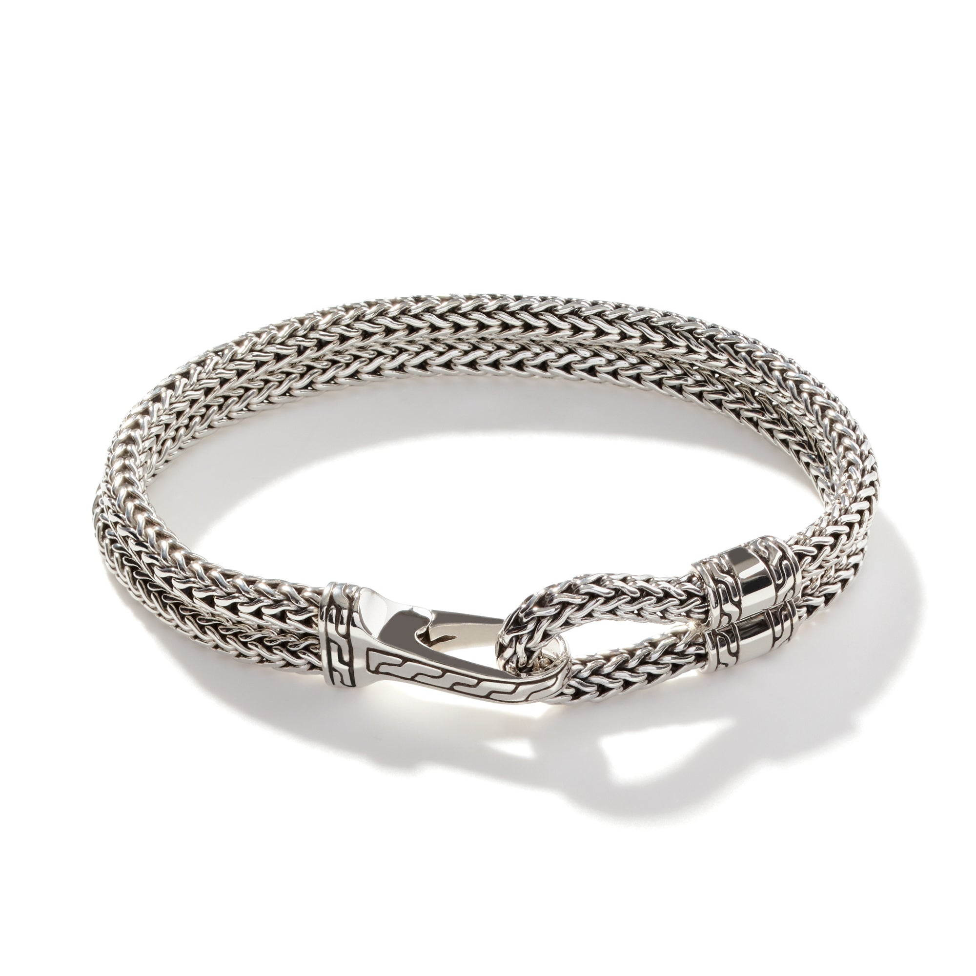 Classic Chain Hook Clasp Bracelet, Silver|BM97123