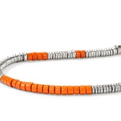 Heishi Bracelet, Sterling Silver, Enamel|BU900698OR