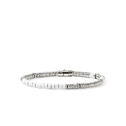 Heishi Bracelet, Sterling Silver, Enamel|BU900698WH