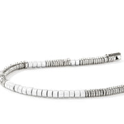 Heishi Bracelet, Sterling Silver, Enamel|BU900698WH
