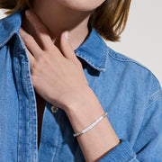 Heishi Bracelet, Sterling Silver, Enamel|BU900698WH