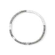 Heishi Bracelet, Sterling Silver, Enamel|BU900698WH