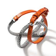 Bracelet John Hardy Icon Wrap, Sterling Silver, Leather|BU901047OR