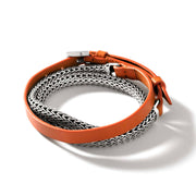Bracelet John Hardy Icon Wrap, Sterling Silver, Leather|BU901047OR