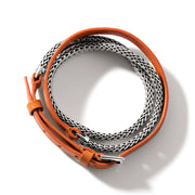 Bracelet John Hardy Icon Wrap, Sterling Silver, Leather|BU901047OR