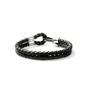 Bracelet John Hardy Hook Clasp Bracelet, Leather, Silver, 10MM|BU901241BL