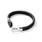 Bracelet John Hardy Hook Clasp Bracelet, Leather, Silver, 10MM|BU901241BL