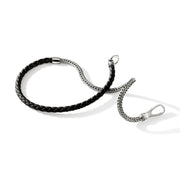 Bracelet John Hardy Double Wrap, Silver, Leather, 4.5MM|BU901254BL