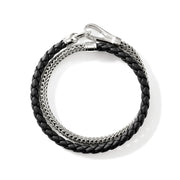 Bracelet John Hardy Double Wrap, Silver, Leather, 4.5MM|BU901254BL