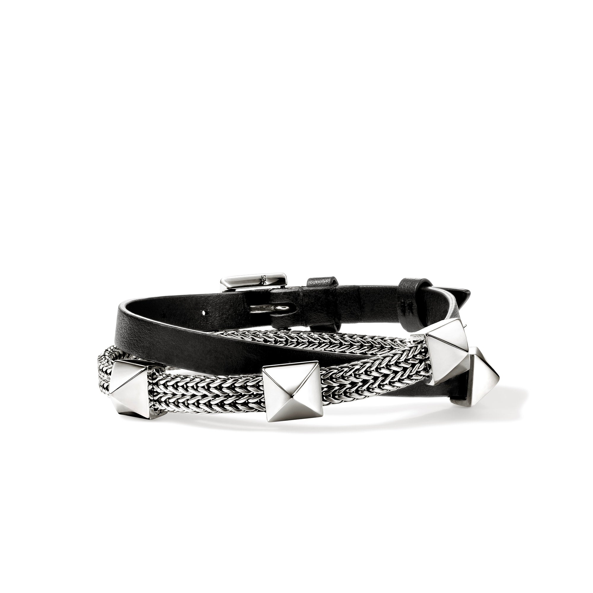 Icon Stud Wrap Bracelet, Sterling Silver, Leather, 6MM – John Hardy