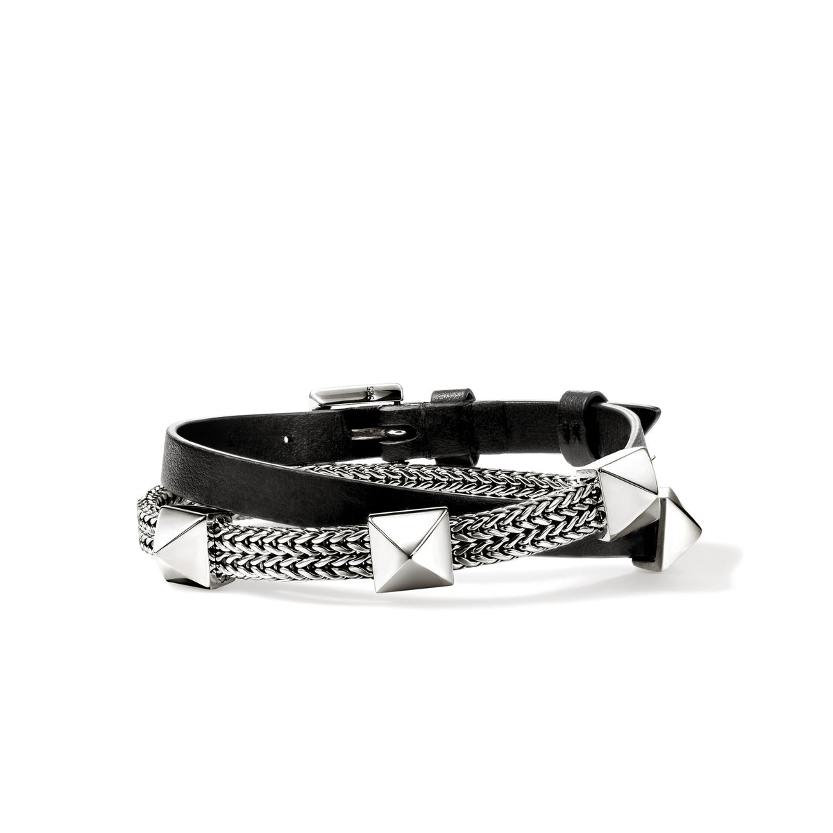 Icon Stud Wrap Bracelet, Sterling Silver, Leather, 6MM – John Hardy