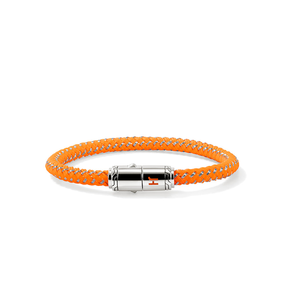 Cord Bracelet, Sterling Silver, Rubber|BU98688ORST