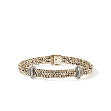 Icon Link Bracelet, Gold, Diamonds, 6MM|BUGGX989792DI