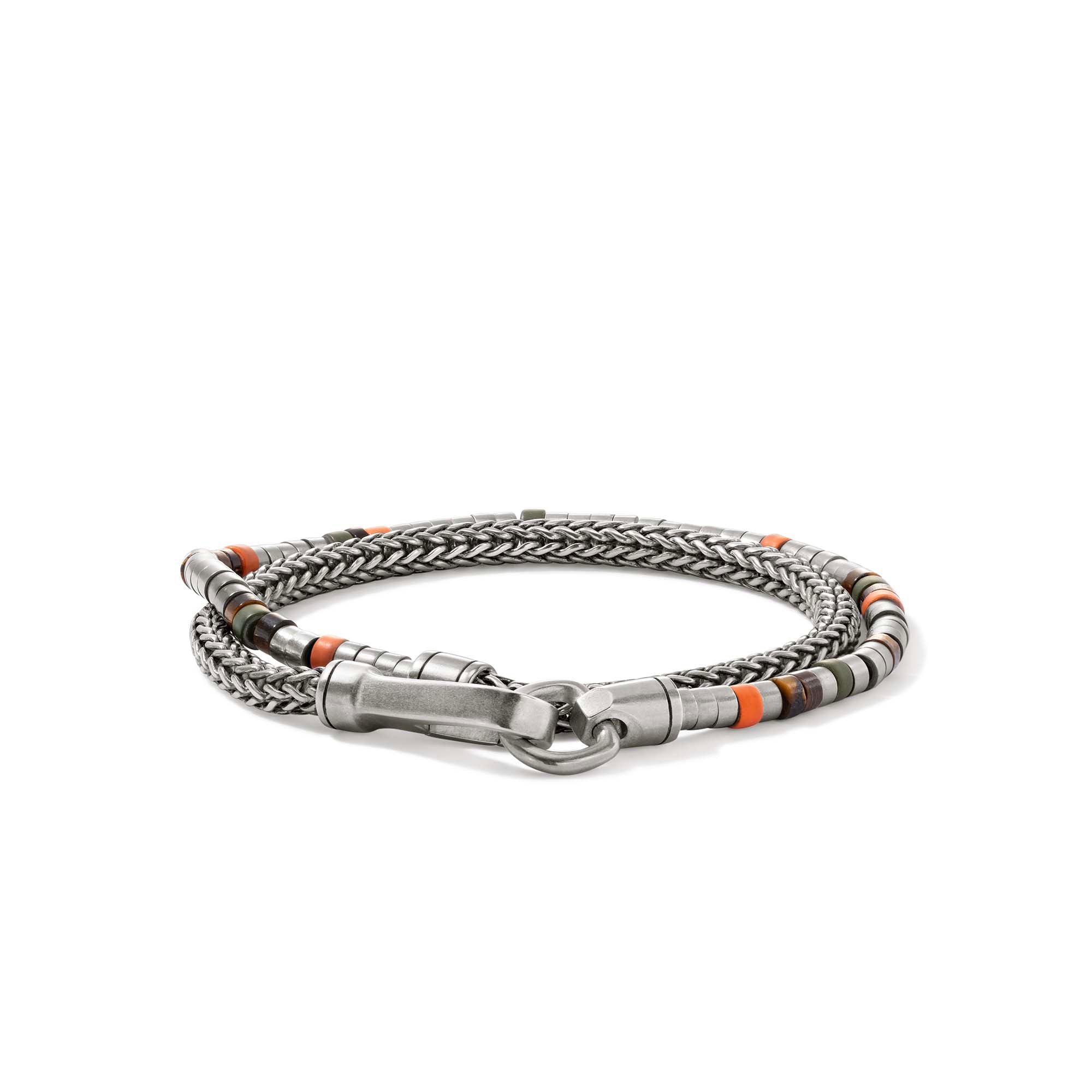 10mm NAVAJO SILVER CHAIN DOUBLE 永く WRAP BRACELET / 10mmナバホ 