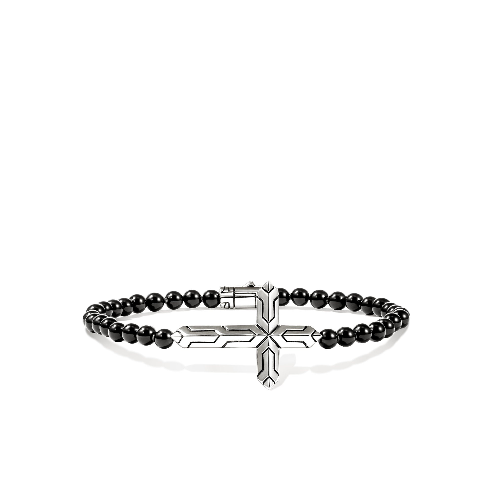 Icon 50 Cross Bracelet, Sterling Silver, Black Onyx, 4MM – John Hardy