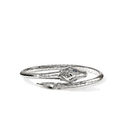 Naga Flex Cuff, Sterling Silver, Diamonds, Blue Sapphires|CBP603682BSPDI