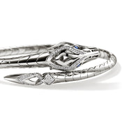 Naga Flex Cuff, Sterling Silver, Diamonds, Blue Sapphires|CBP603682BSPDI