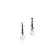 JH Essential Pearl Hoop Earring, Sterling Silver, 16MM|EB987261