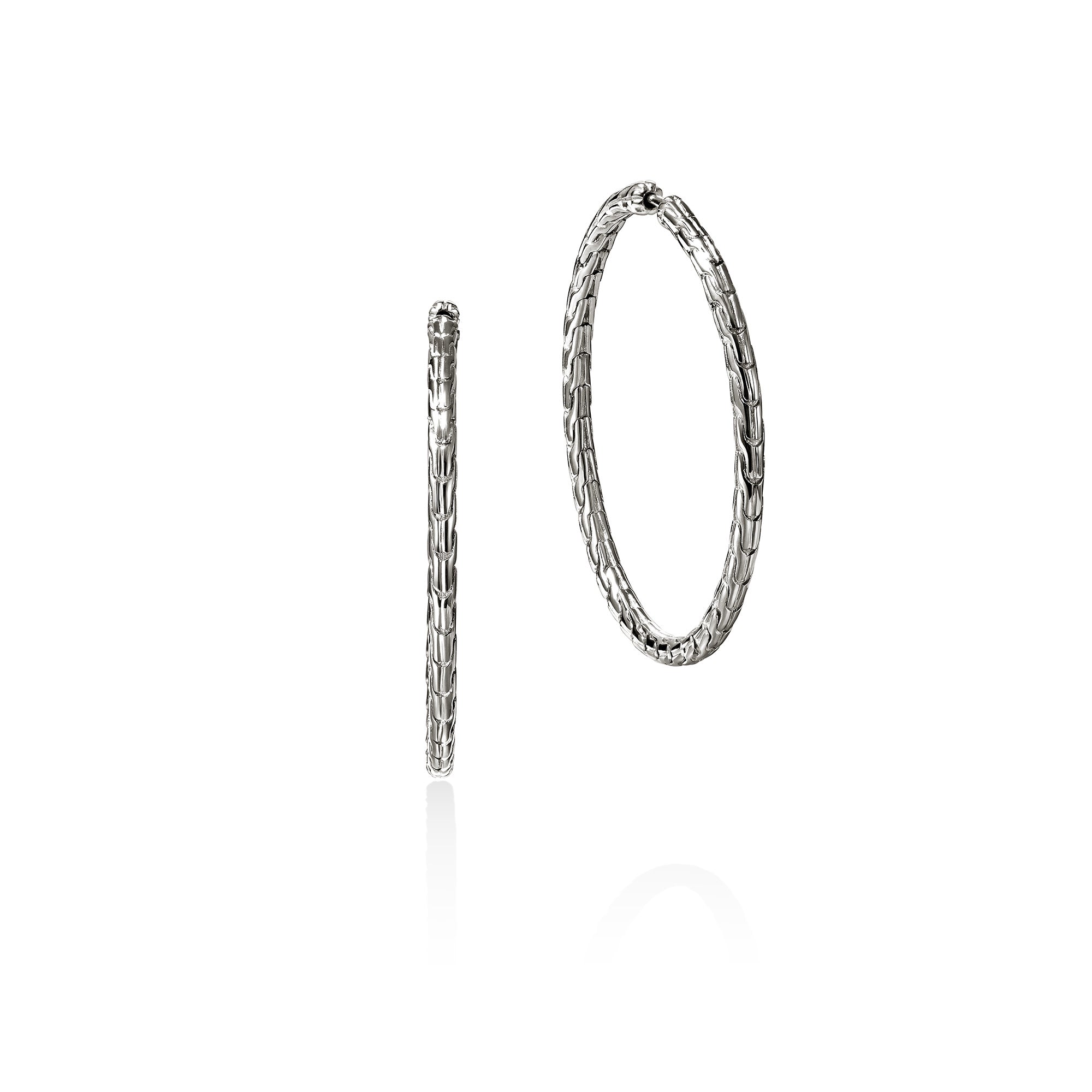 JH Essential Flex Hoop Earrings, Sterling Silver, 39MM – John Hardy