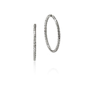 JH Essential Flex Hoop Earrings, Sterling Silver, 39MM|EB98924