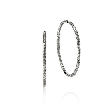JH Essential Flex Hoop Earrings, Sterling Silver, 50MM|EB98925