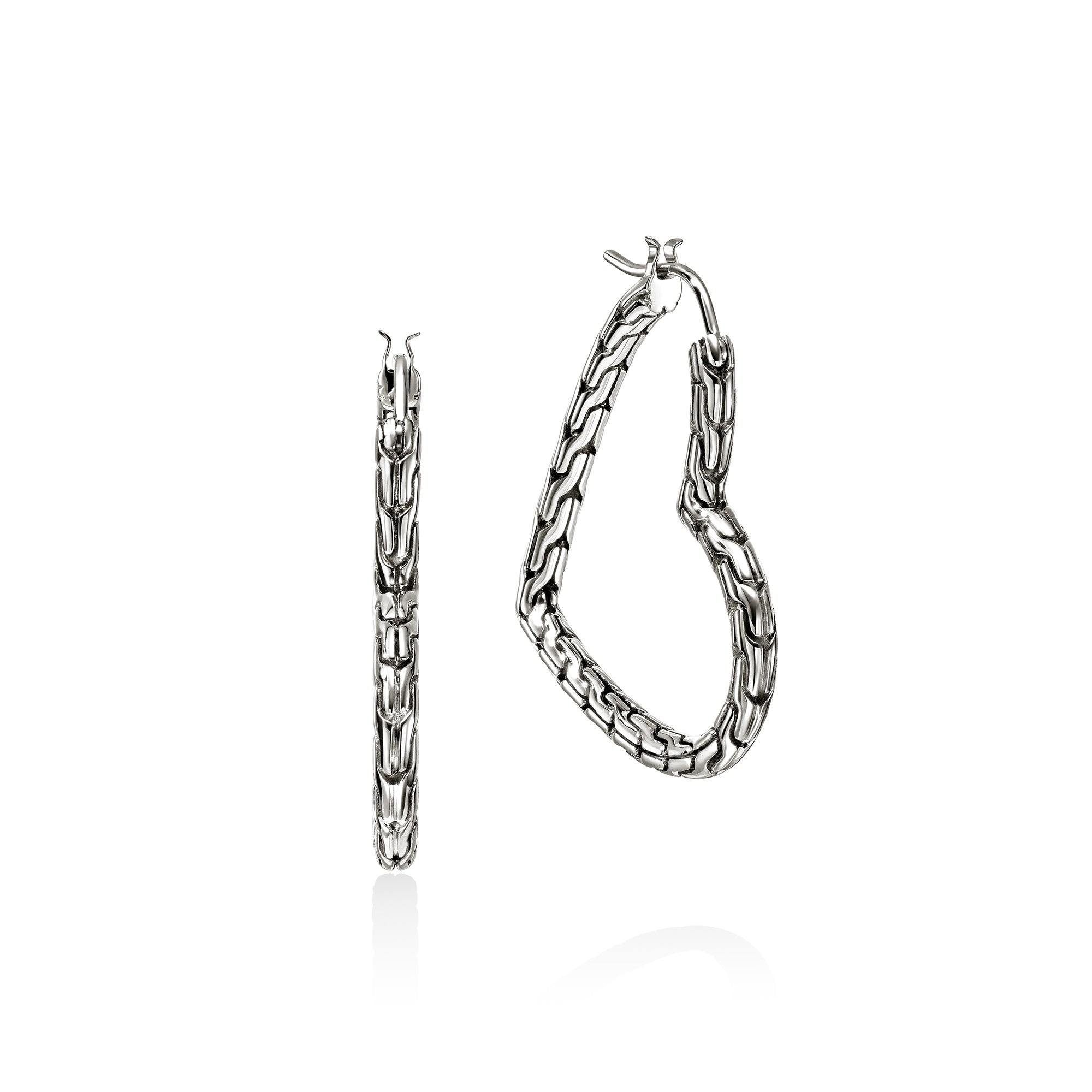 JH Essential Heart Hoop Earrings, Sterling Silver, 34MM – John Hardy
