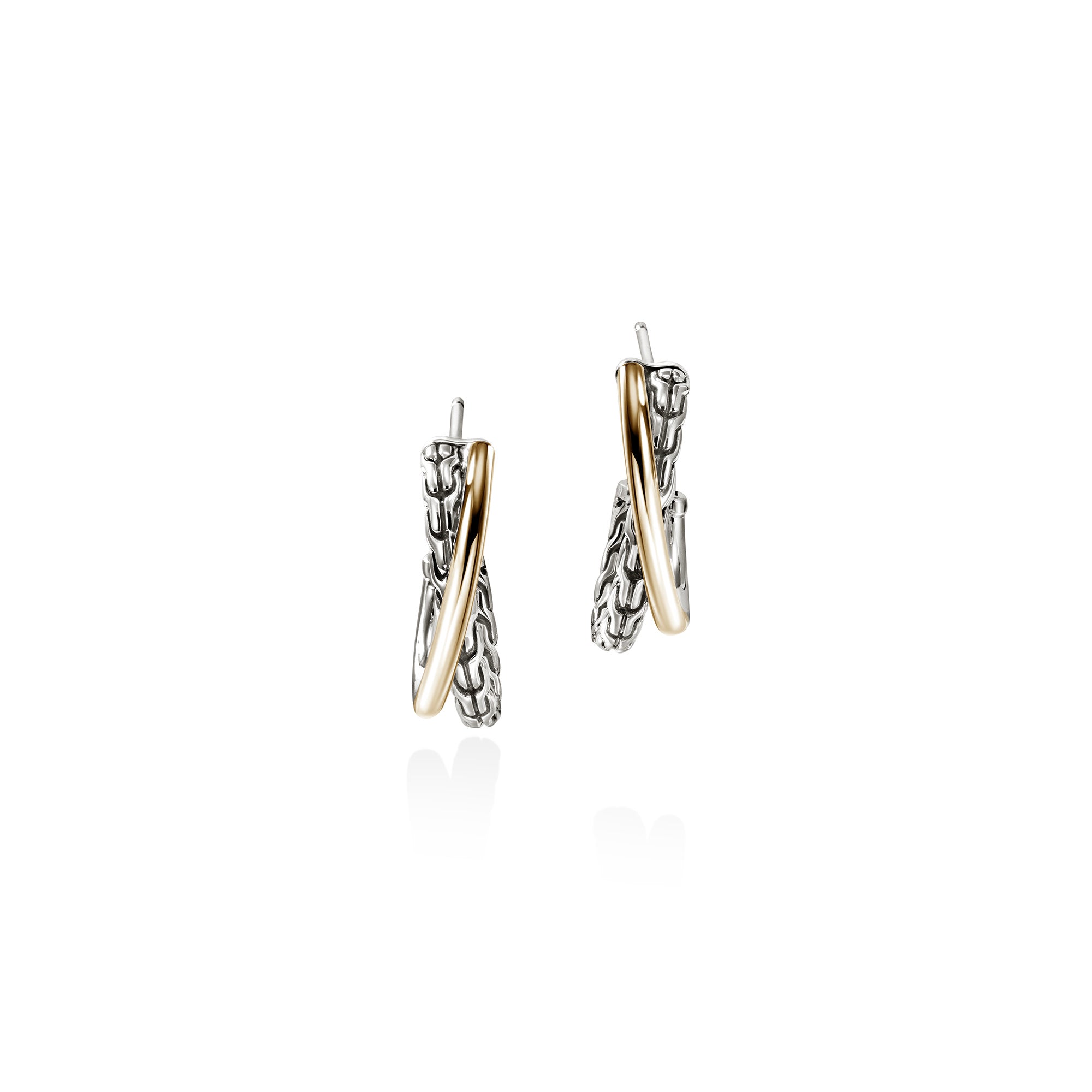 John Hardy Sterling Silver Crossover Hoop Earrings EB98714