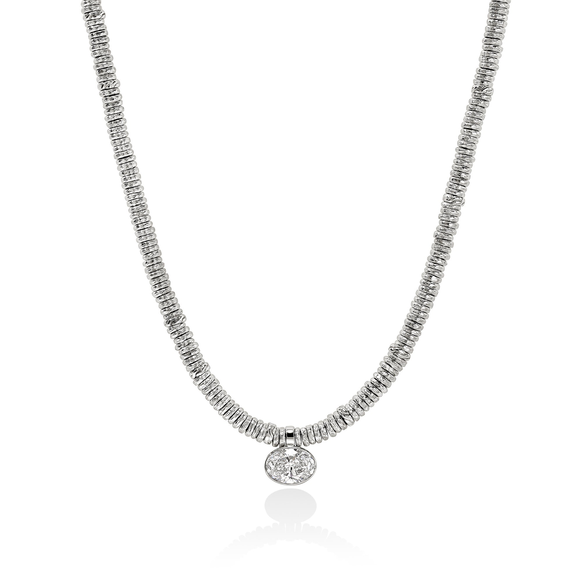 JH Lovestruck™ Heishi Pendant Necklace, Sterling Silver, Diamond