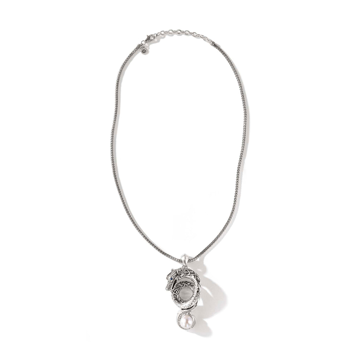 Naga Necklace, Silver, Diamonds, Pearl|NBP603142BSPDI – John Hardy