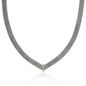 Icon Link Necklace, Sterling Silver, Diamonds, 12MM|NBP9009882DI
