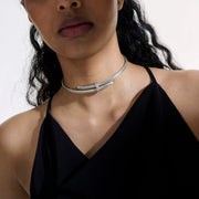 Necklace John Hardy Spear Coil Choker, Sterling Silver, Diamonds|NBP9011292DI