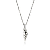 Shell Talisman Necklace, Sterling Silver, Diamonds|NBP9012142DI