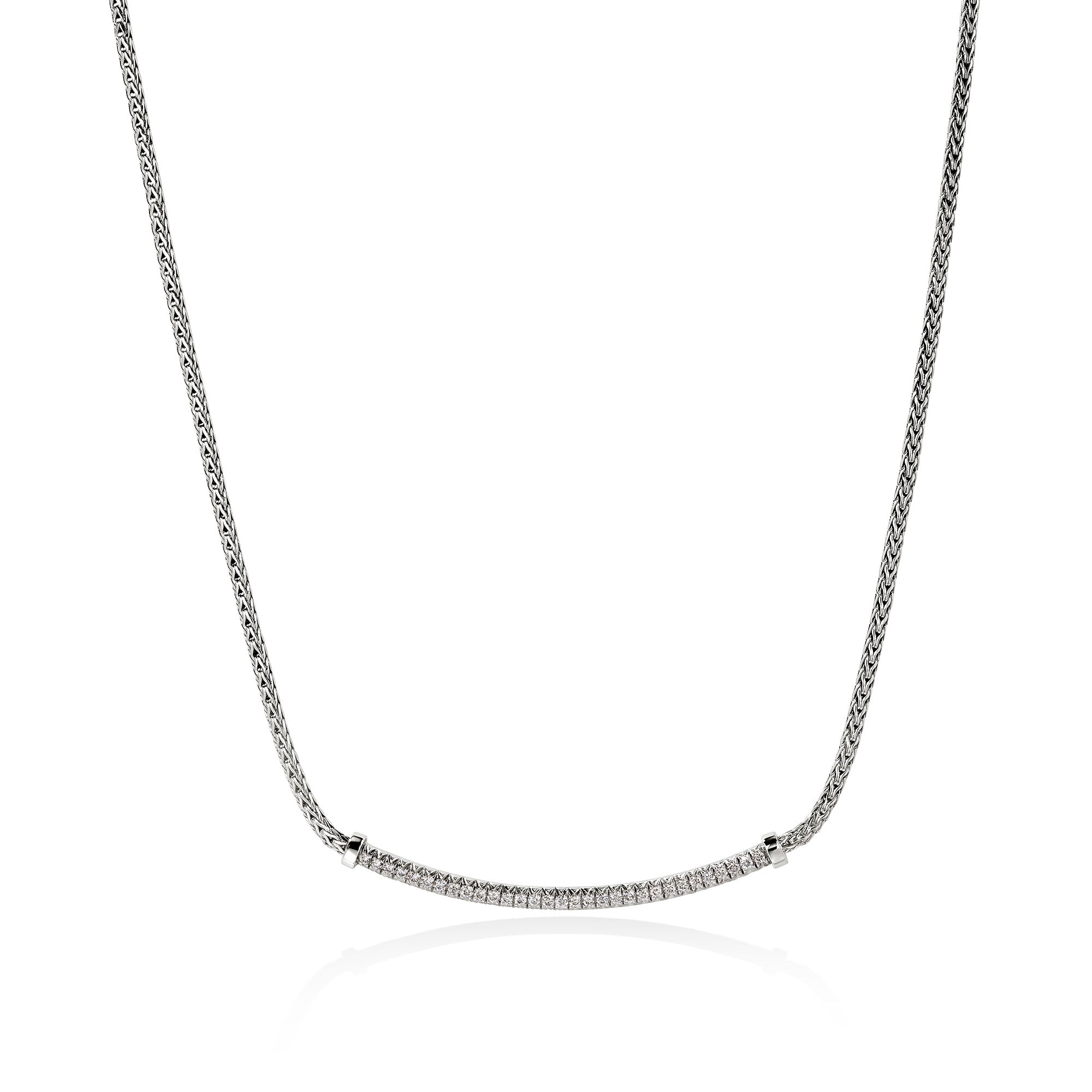 JH Essential Pavé Necklace, Sterling Silver, Diamonds, 1.8MM
