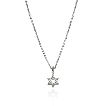 JH Essential Star of David Necklace, Sterling Silver, Diamonds|NBP9894002DI
