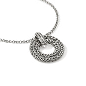 Icon Link Pendant Necklace, Sterling Silver, Diamonds, 2MM|NBP989542DI