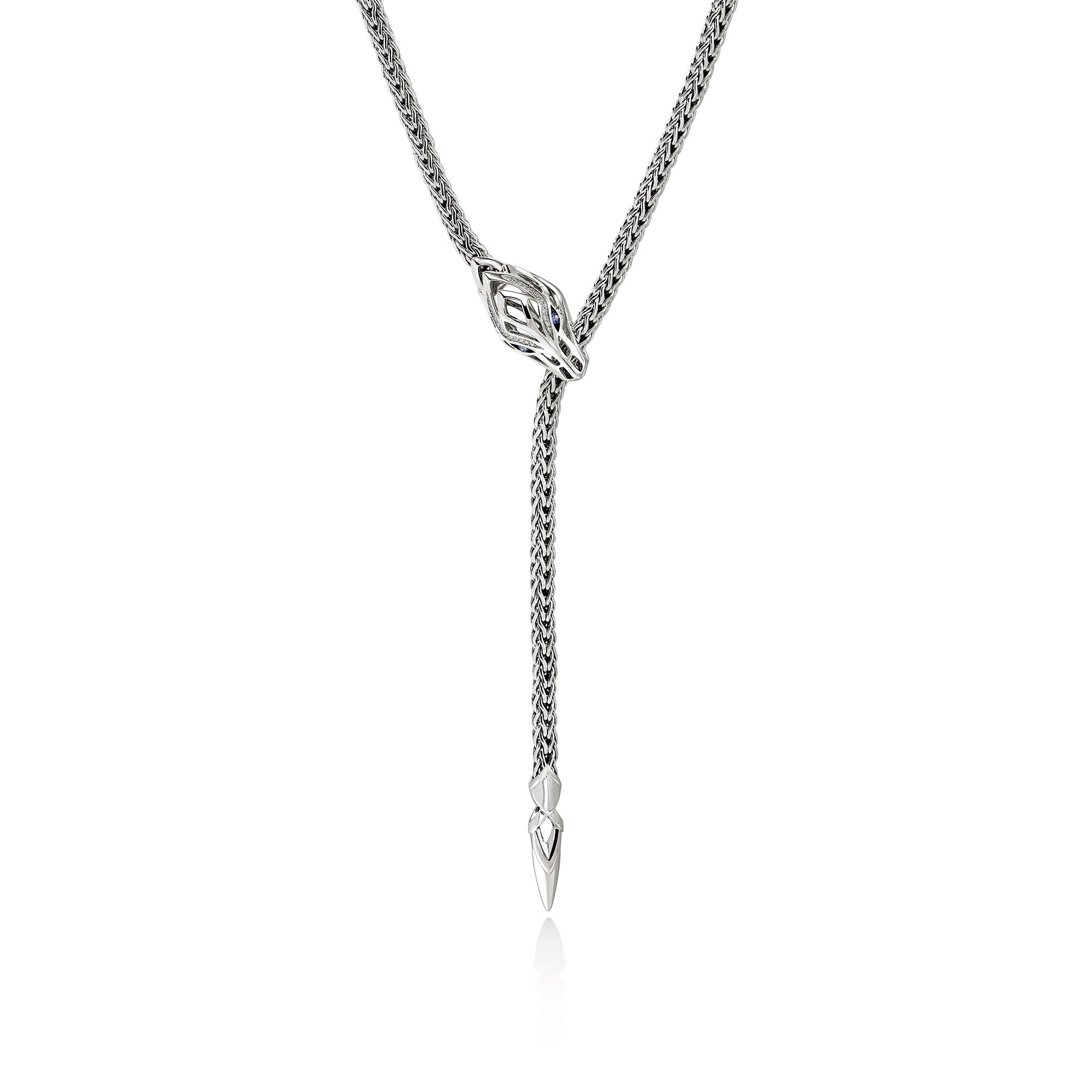 Naga Y Necklace, Sterling Silver, Diamonds, 4.4MM|NBS6034811BSPDI
