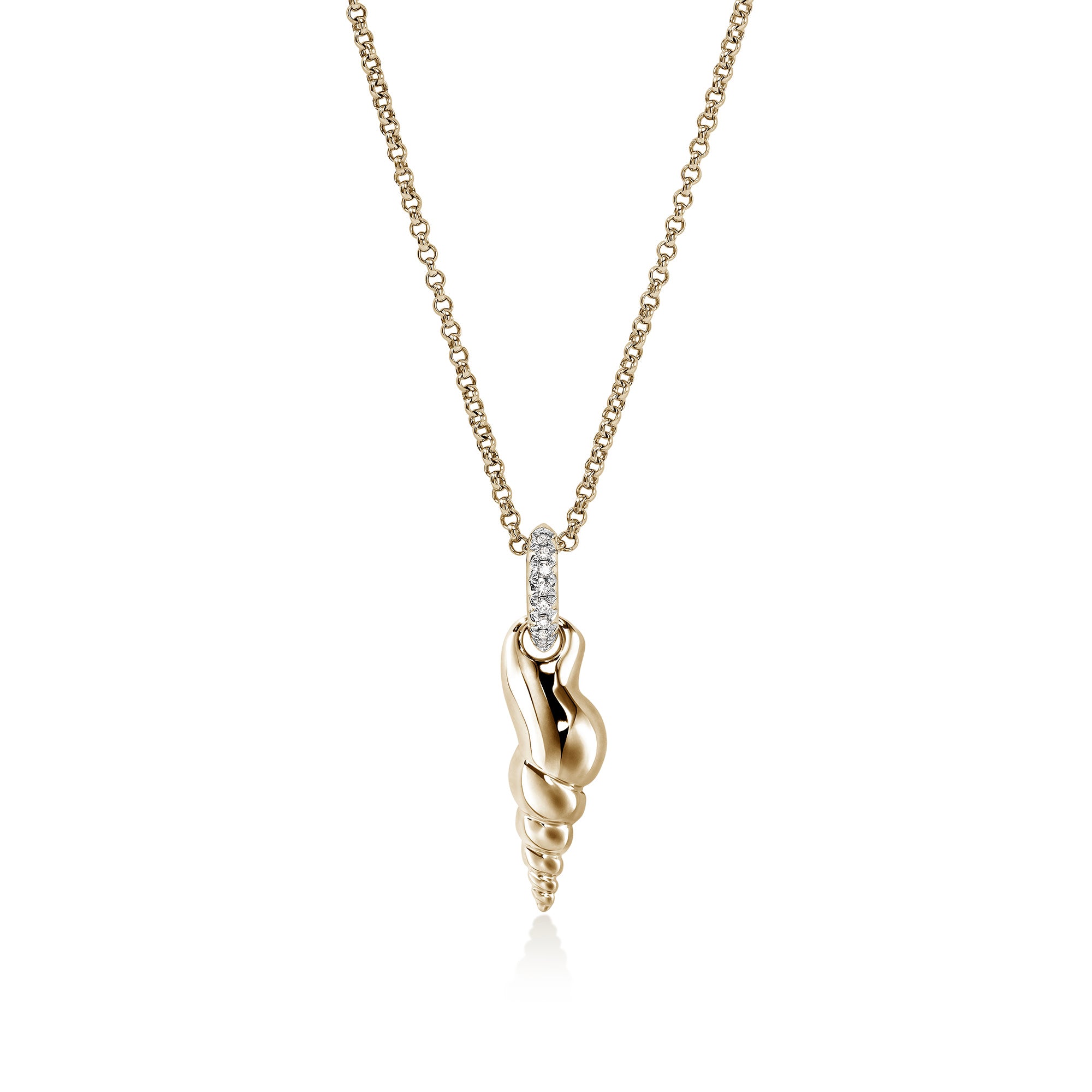 Shell Talisman Necklace, Gold, Diamonds|NGGX9012142DI – John Hardy