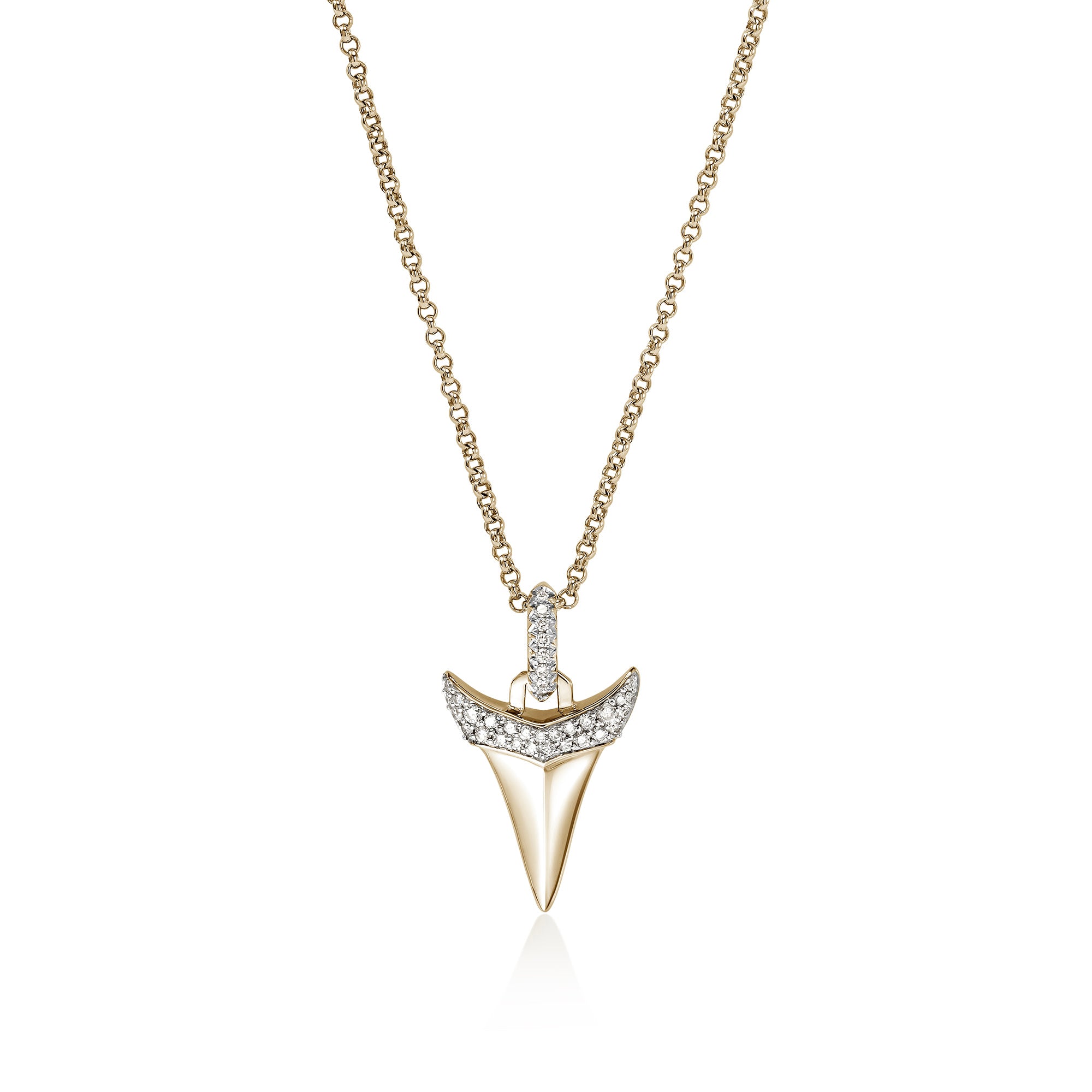 VITALY シャークフィン ネックレス Large Prehistoric Shark Tooth Necklace—Gold-Tip on Chunky Chain