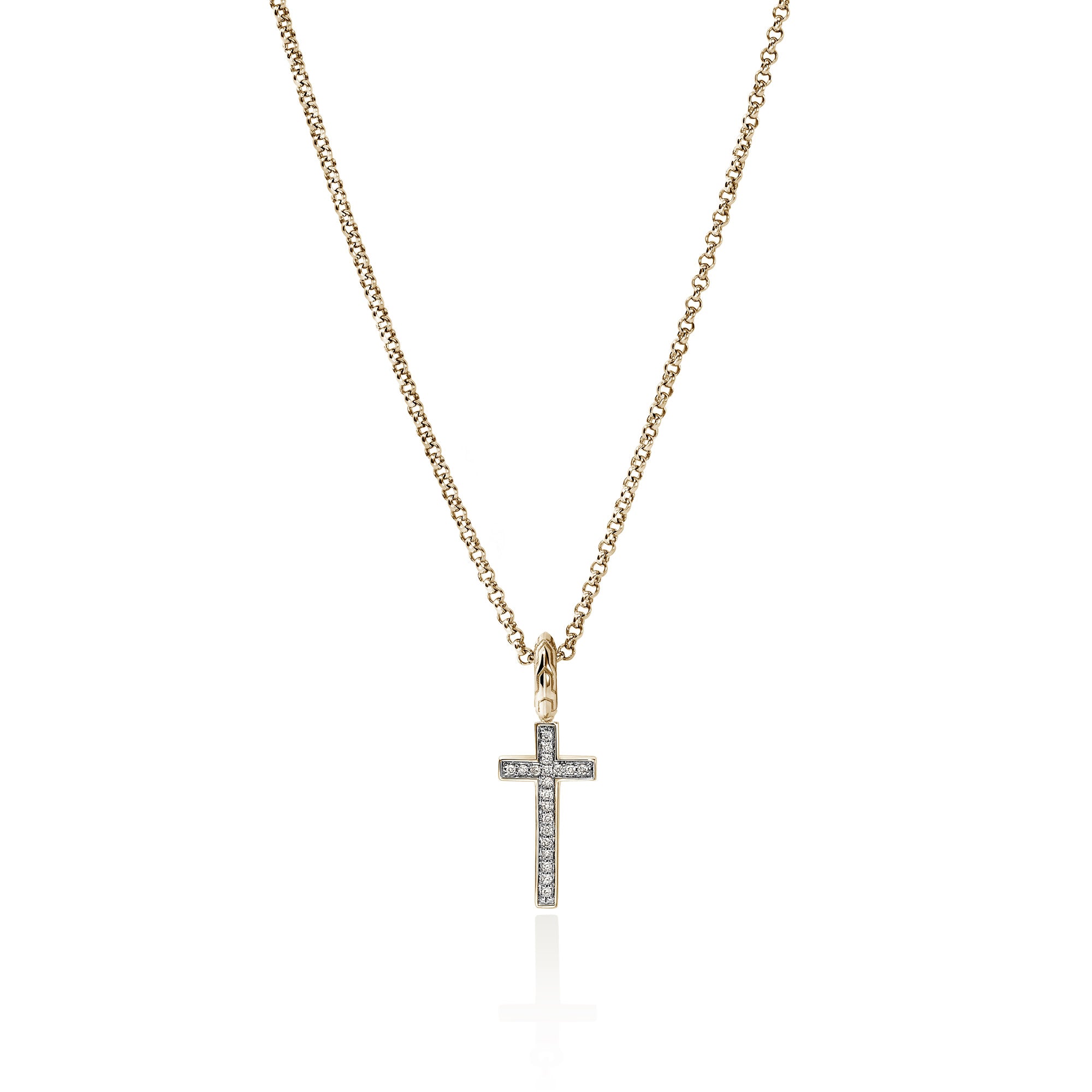 JH Essential Cross Necklace, Gold, Diamonds – John Hardy