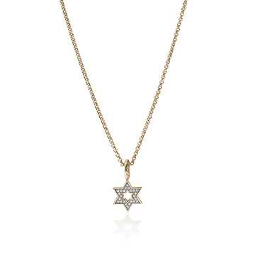 JH Essential Star of David Necklace, Gold, Diamonds|NGGX9894002DI