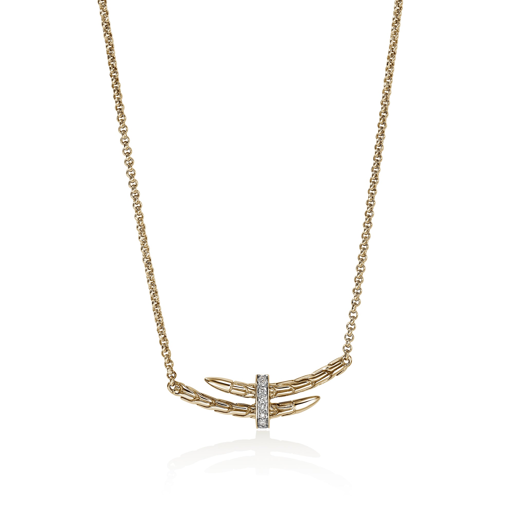 DIFFERENT NECKLACE PREMIUM ジョージ Spear Station Necklace, Gold, Diamonds|NGGX989582DI – John Hardy
