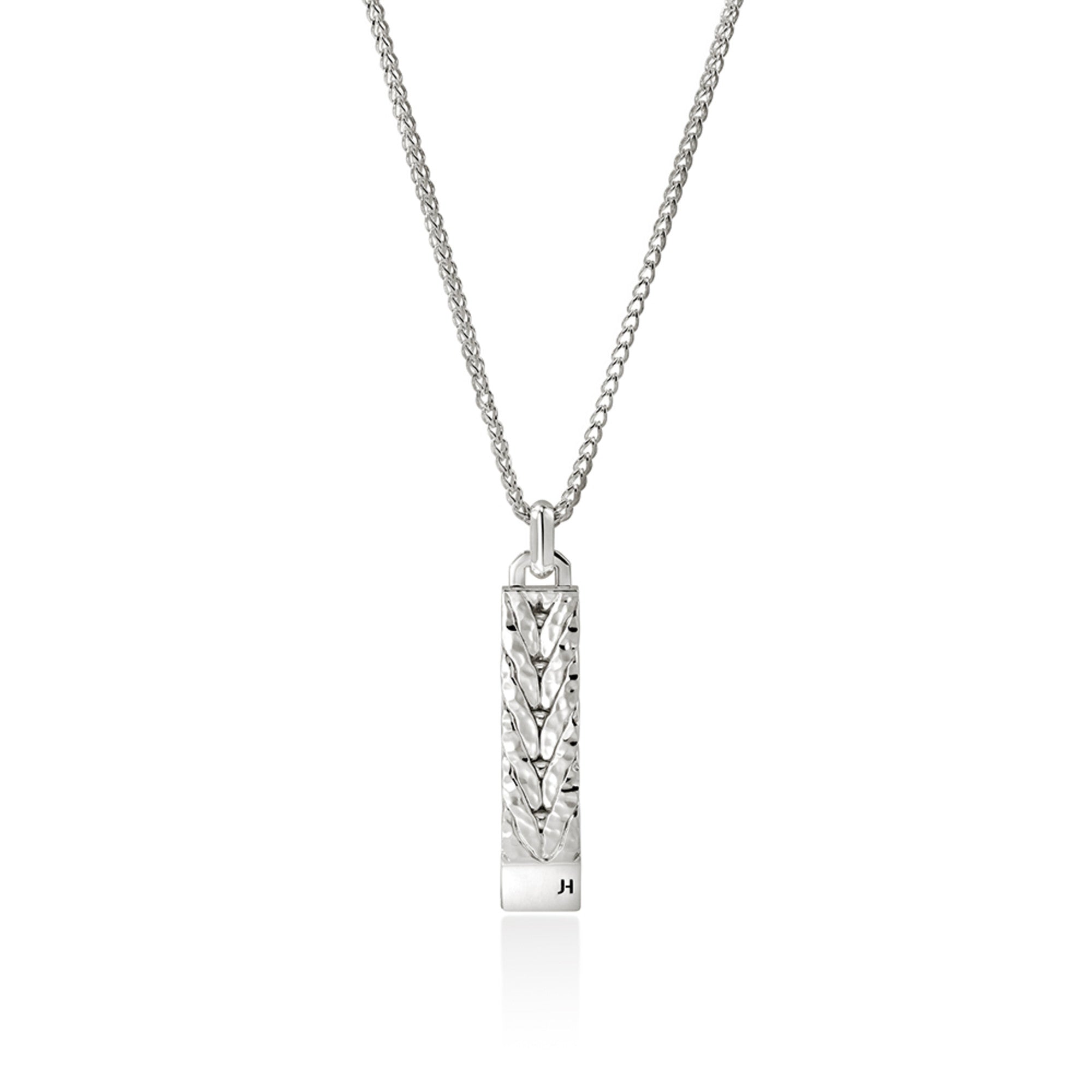 アクセサリー 191RRL Hammered Sterling Silver L Hammered Pendant Necklace, Sterling Silver|NM901243 – John Hardy