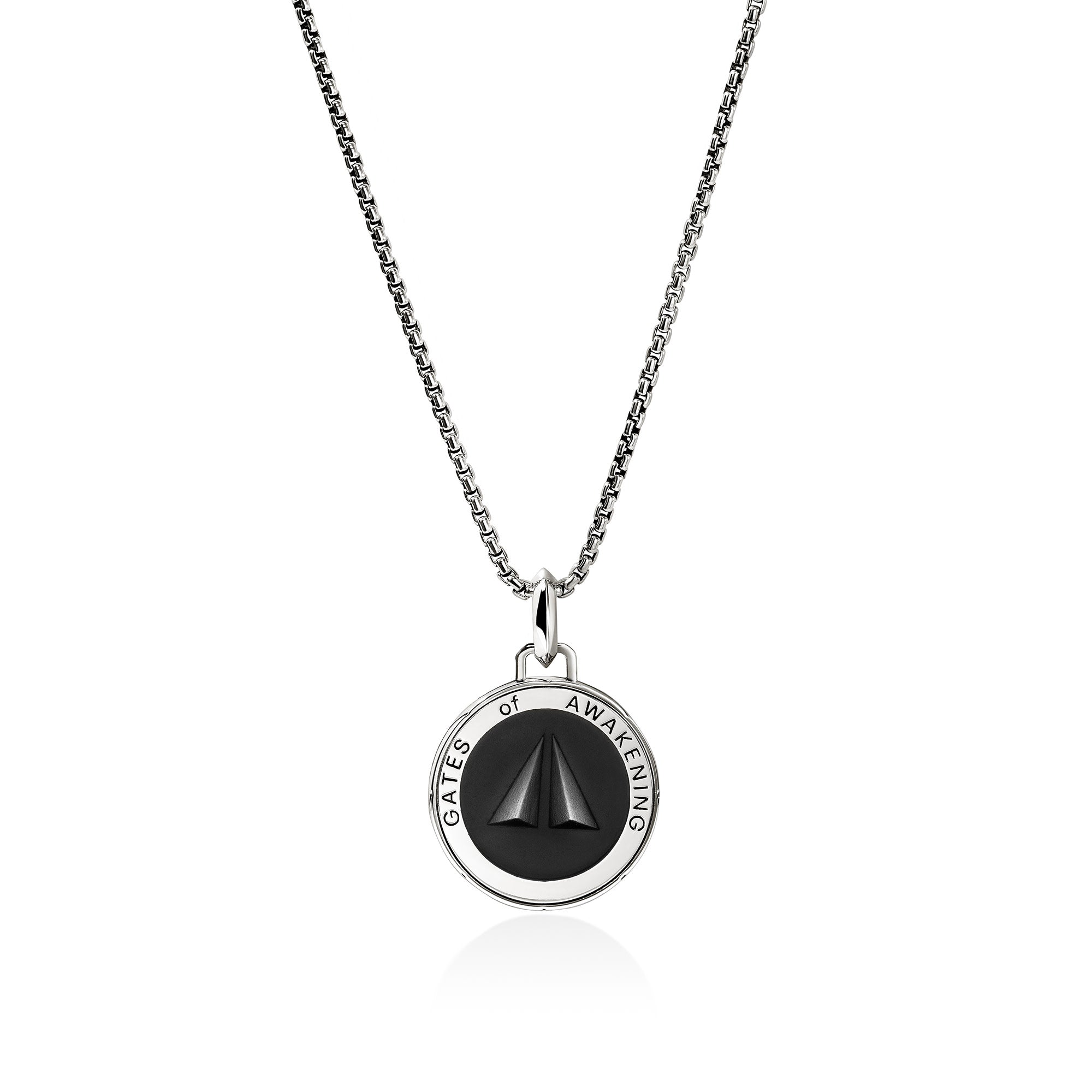 Split Gate Talisman Necklace, Sterling Silver, Enamel|NM98838GY