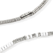 Heishi Necklace, Sterling Silver, Enamel|NM98907WH