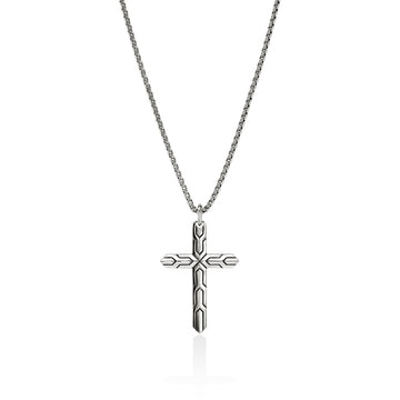 Icon 50 Cross Pendant Necklace, Sterling Silver|NM989477