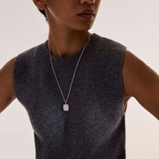 Necklace John Hardy Tag Necklace, Silver, Diamonds, 1.7MM|NMP9010802DI