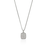 Necklace John Hardy Tag Necklace, Silver, Diamonds, 1.7MM|NMP9010802DI