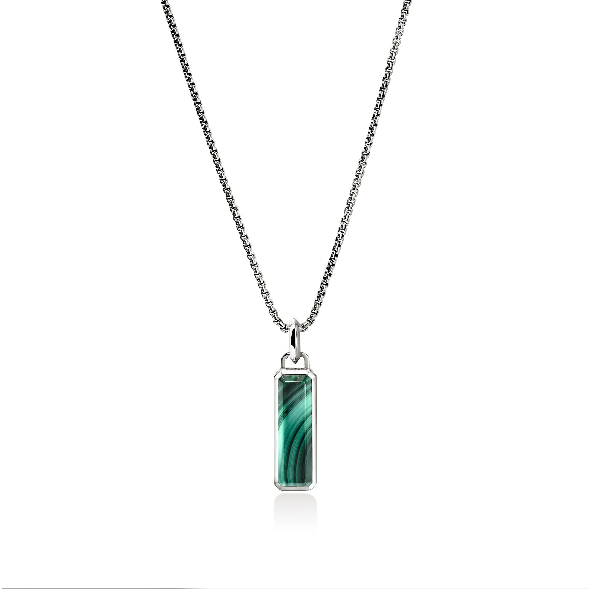 Malachite Talisman Necklace, Sterling Silver|NMS988001MH