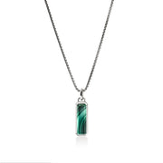 Malachite Talisman Necklace, Sterling Silver|NMS988001MH